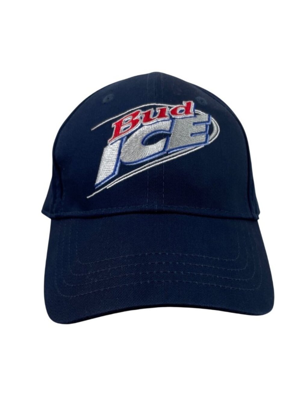Bud Ice Navy Blue Adjustable Baseball Cap Embroidered Logo Strapback Hat